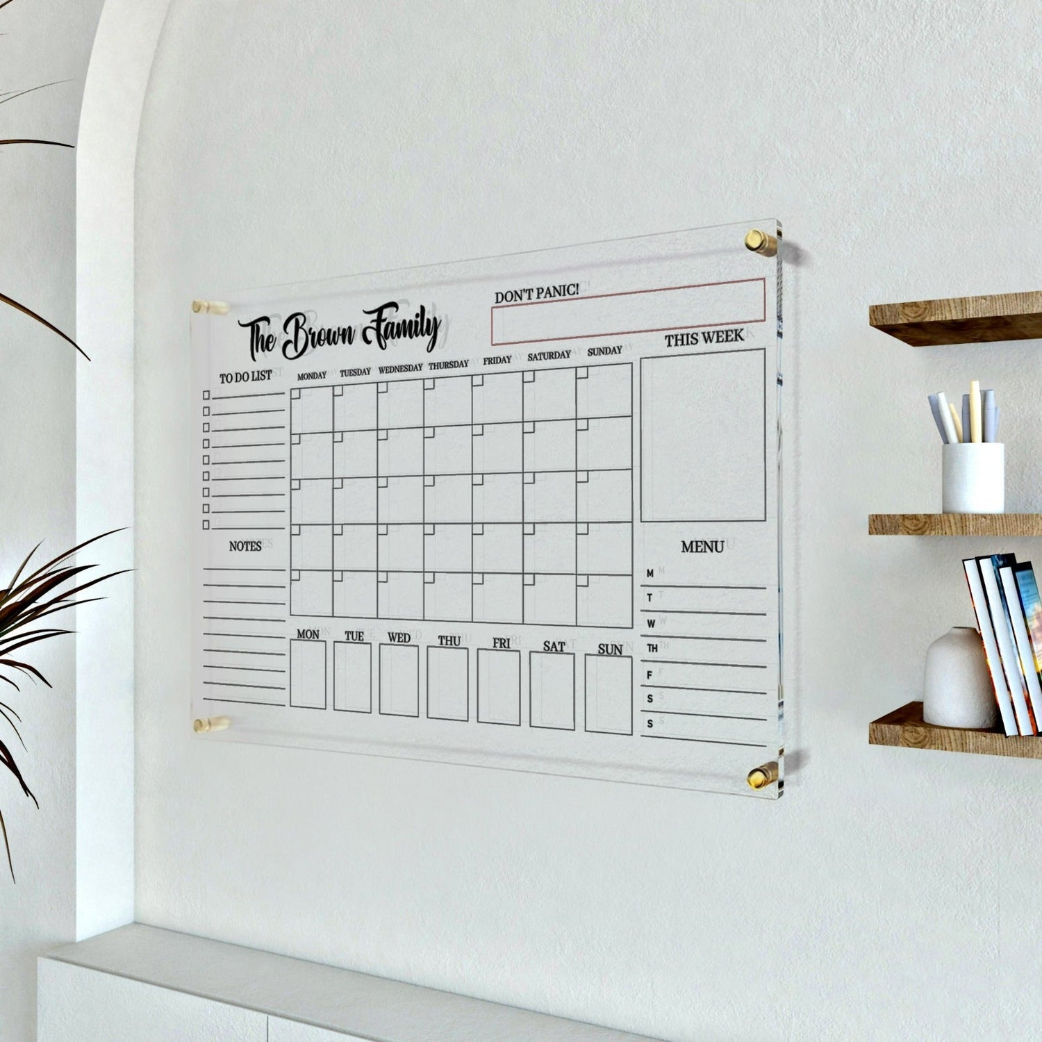 Office Home Study Erasable Family Planner Weekly Calendar