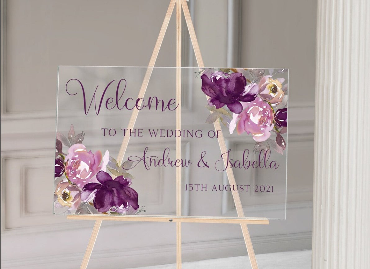 Wedding Personalised Sign Acrylic Personalised Sign