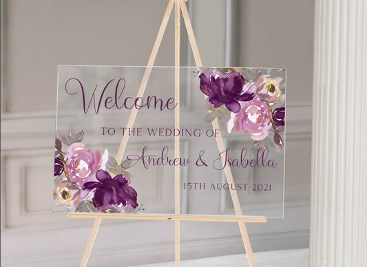 Acrylic Welcome to Our Wedding Sign Design, Welcome To Our Wedding Personalised Sign, Acrylic Personalised Sign,
